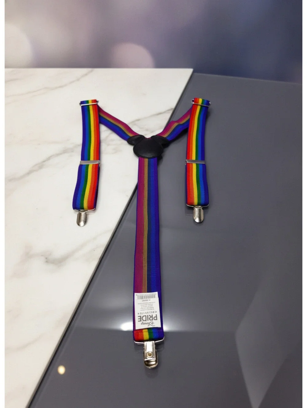 Disney Pride Collection Rainbow Suspenders with Mickey Mouse Detail, Size S-M/P